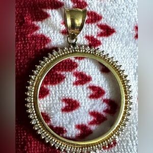 Coin holder 14k gold/diamonds vintage